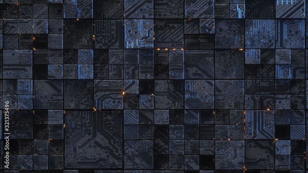 Aufkleber circuit board,abstract network technology background,3d rendering,conceptual image.