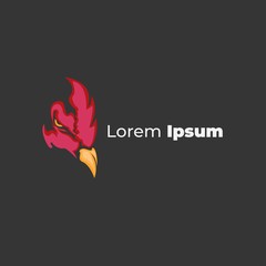 Rooster Logo Template With Silhouette Style Design Isolated on Dark Background, Vector Illustration Eps10. Clothing, Business, Emblem, Mascot