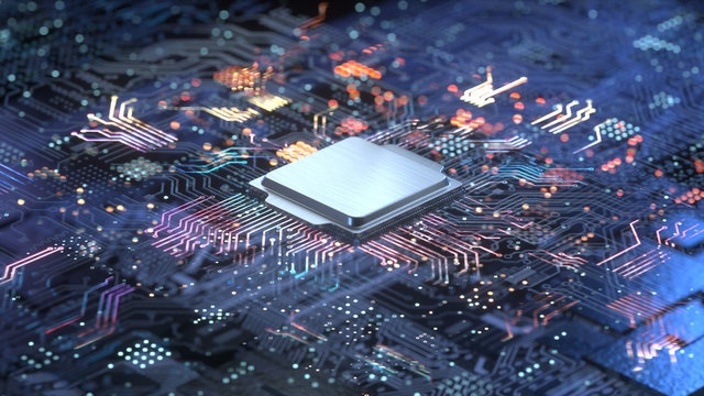 Central Computer Processors CPU concept. 3d rendering,conceptual image.
