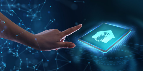 Business, Technology, Internet and network concept. Smart home automation control system. Innovation technology.