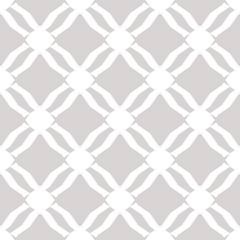 Fototapeta premium Subtle vector geometric seamless pattern. Simple white and gray diamond grid texture. Delicate background with mesh, lattice, net, rhombuses. Subtle abstract ornament. Repeat design for decor, fabric