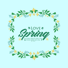 Fototapeta na wymiar Vintage frame design with ornate leaf and floral, for love spring card design. Vector