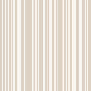 Vertical stripes seamless pattern. Subtle vector lines texture. Beige colored abstract geometric striped background. Thin and thick strips. Simple minimal pastel repeat design for decor, wallpapers