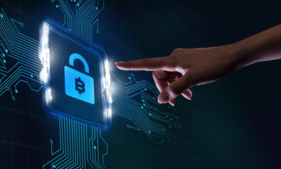 Cyber security data protection business technology privacy concept. Young businessman  select the...