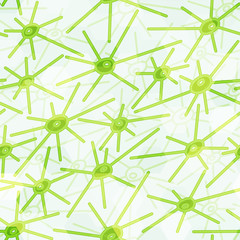 abstract green virus seamless pattern