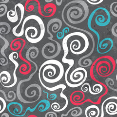 Fototapeta premium abstract grunge seamless pattern with curved spirals