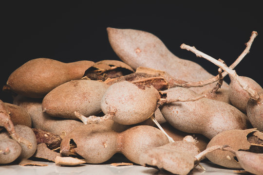 Tamarind tropical fruit - Tamarindus indica 
