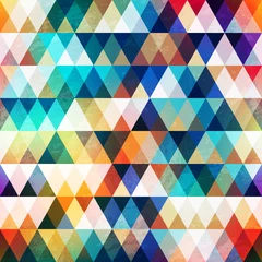 Tapeten helles Dreieck nahtloses Muster mit Grunge-Effekt © gudinny