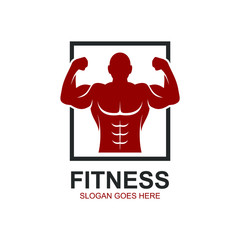 Body muscle fitness and gym logo design