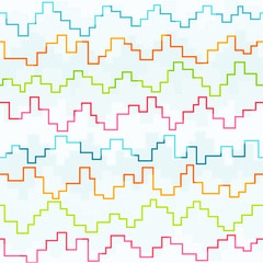 colored pixel zigzag seamless pattern