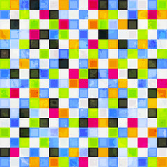 colored squares seamless pattern with grunge effect