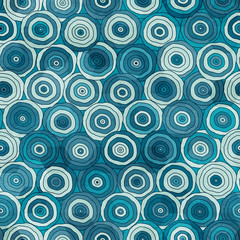 marine color circles seamless pattern with grunge effect