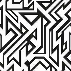monochrome futuristic geometric seamless pattern