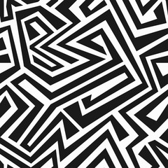 monochrome tribal maze seamless texture