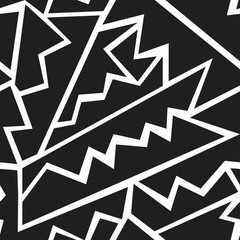 monochrome tribal seamless pattern