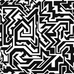 monochrome tribal seamless pattern