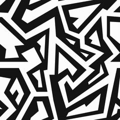 monochrome retro geometric seamless pattern