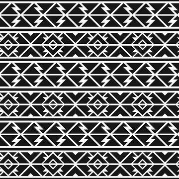 monochrome tribal seamless pattern