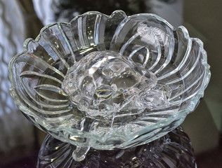 A glass turtle. Believed to be a sign of good luck and prosperity in Feng Shui.