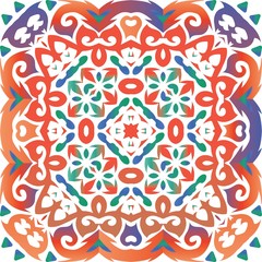 Ethnic ceramic tile in mexican talavera.