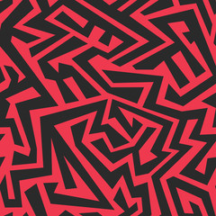 Cotton fabric red tribal seamless pattern