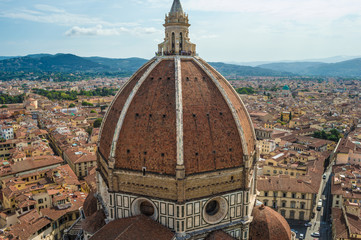 Fototapeta na wymiar Florence cityscape with the dome of Florence Cathedral Santa Maria del Fiore.