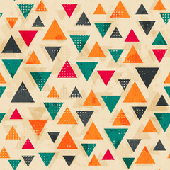vintage colored triangle pattern with grunge effect