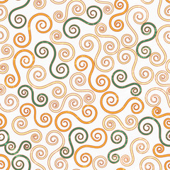 Fototapeta na wymiar vintage swirls seamless pattern with grunge effect