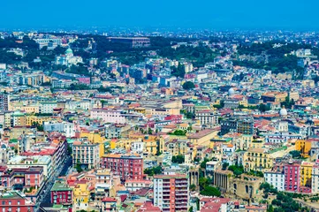 Deurstickers Aerial view of Naples' cityscape at a sunny summer day. © HaniSantosa