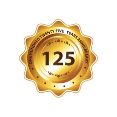Naklejka premium One Hundred Twenty Fifth Anniversary Gold Medal