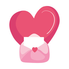 envelope mail with heart isolated icon