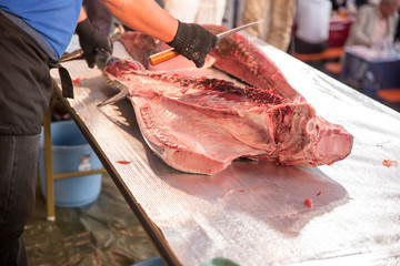 マグロの解体ショー