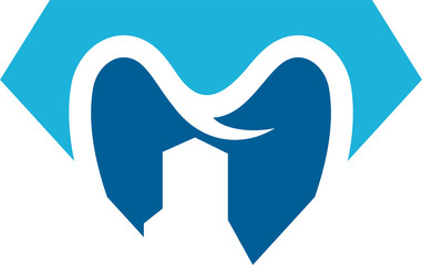 City Dental abstrack blue logo design