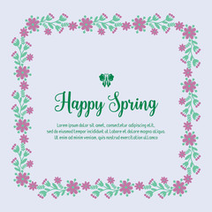 Unique Pattern of leaf and wreath frame, for happy spring greeting card design. Vector