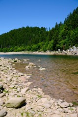 Big Salmon River at the mouth of the Bay of Fundy in the summer, New Brunswick, Canada