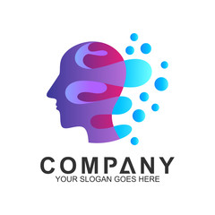 people head logo,brain logo, water drop icon
