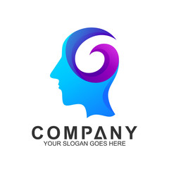 Fototapeta na wymiar abstract people head logo,creative mind,brain logo