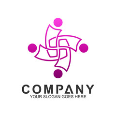 People Care Logo In Continuous Line Style,Friendship Logo,World Unity,Family Connection,Foundation Kids,People Sport,Gym And Fitness,Human Community Icon