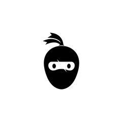 Ninja warrior icon. Simple black ninja head logo illustration