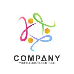 People Care Logo In Line Style,Friendship Logo,World Unity,Family Connection,Foundation Kids,People Sport,Gym And Fitness,Human Community Icon