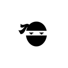 Ninja warrior icon. Simple black ninja head logo illustration