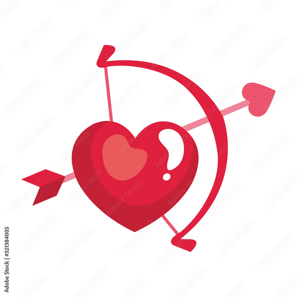 Canvas Prints cute heart with arch cupid isolated icon