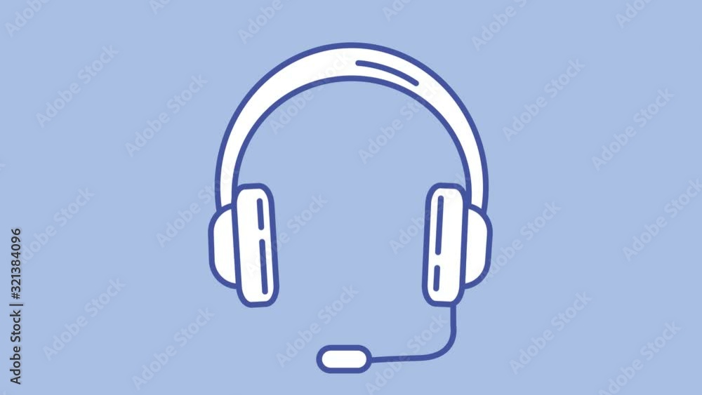Poster headset line icon on the alpha channel