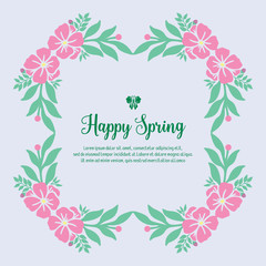 Elegant Crowd of leaf and flower frame, for happy spring romantic invitation card design. Vector