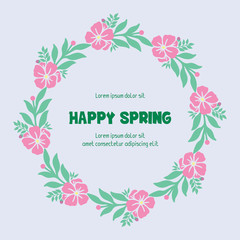 Elegant Crowd of leaf and flower frame, for happy spring romantic invitation card design. Vector
