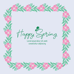 Fototapeta na wymiar Elegant Crowd of leaf and flower frame, for happy spring romantic invitation card design. Vector
