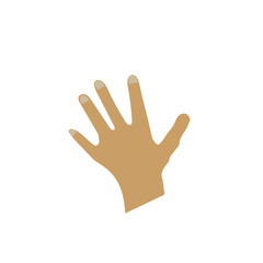 Silhouette model palm people. Drawn in brown, isolated on white background.