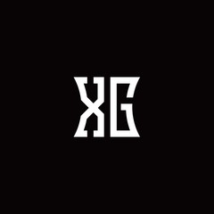 XG monogram logo with curved side style design template