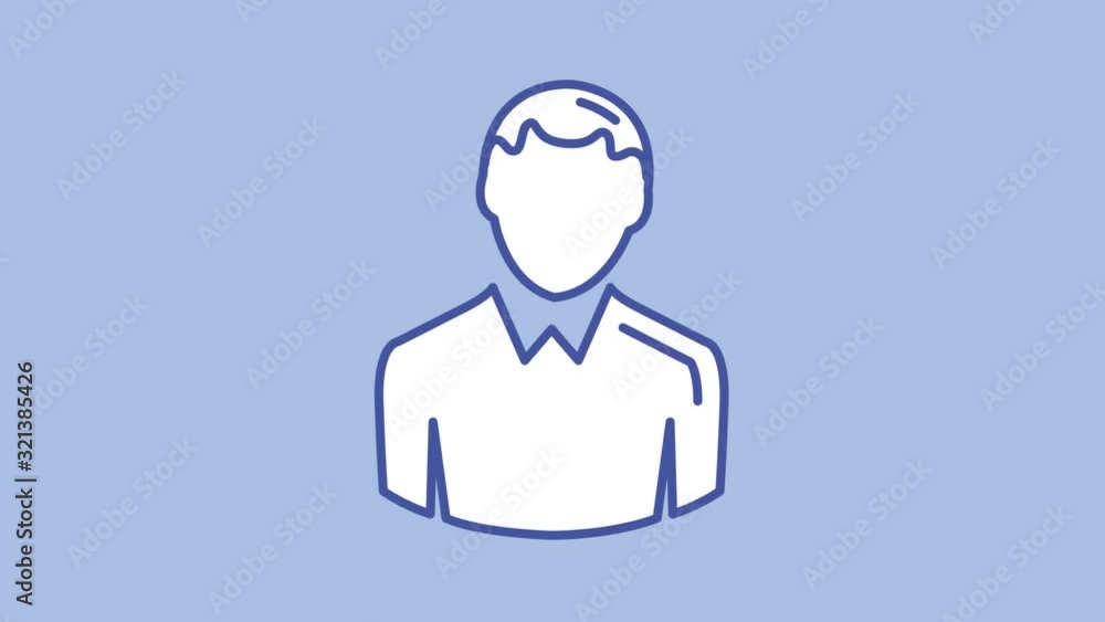 Poster man line icon on the alpha channel