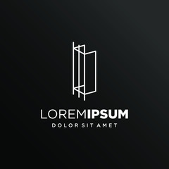 Initial Letter I with Architecture Graphic Logo Design